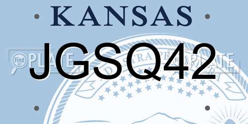 JGSQ42 Kansas License Plate