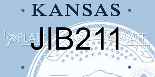 JIB211 Kansas License Plate