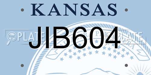 JIB604 Kansas License Plate