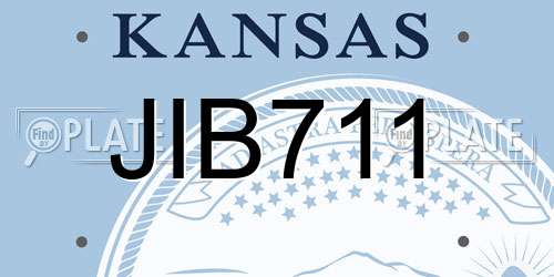 JIB711 Kansas License Plate