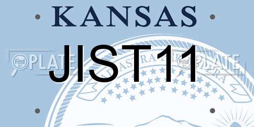 JIST11 Kansas License Plate