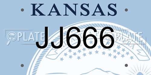 JJ666 Kansas License Plate