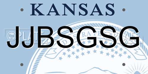 JJBSGSG Kansas License Plate