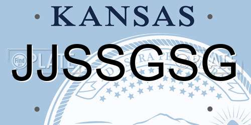 JJSSGSG Kansas License Plate