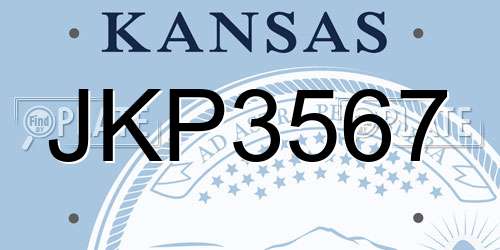 JKP3567 Kansas License Plate