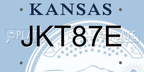 JKT87E Kansas License Plate