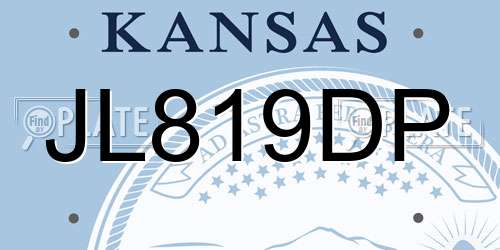 JL819DP Kansas License Plate