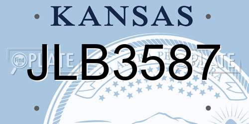 JLB3587 Kansas License Plate