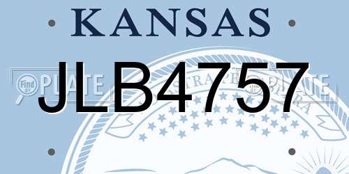 JLB4757 Kansas License Plate
