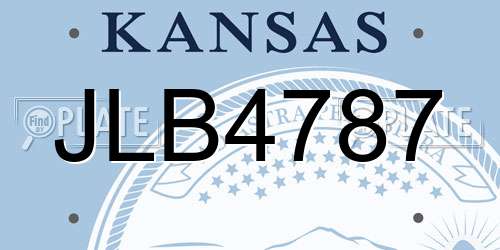 JLB4787 Kansas License Plate