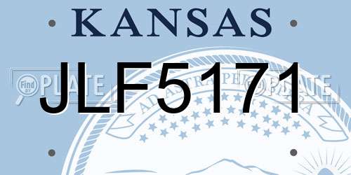 JLF5171 Kansas License Plate