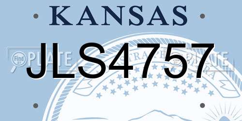 JLS4757 Kansas License Plate