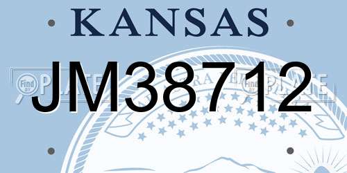 JM38712 Kansas License Plate