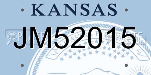 JM52015 Kansas License Plate