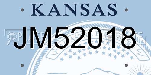 JM52018 Kansas License Plate