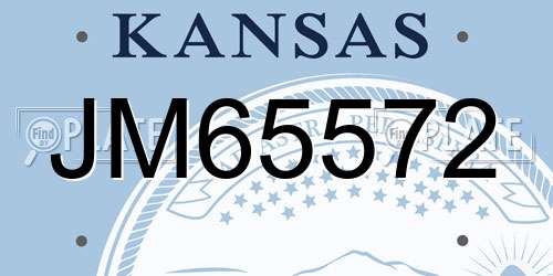 JM65572 Kansas License Plate