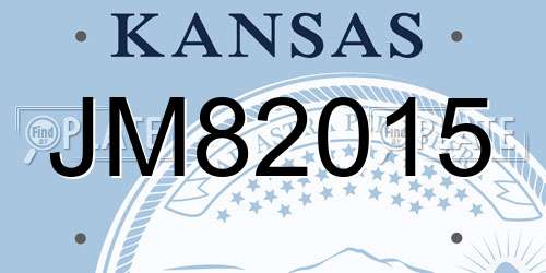 JM82015 Kansas License Plate