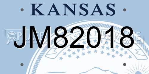 JM82018 Kansas License Plate