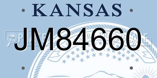 JM84660 Kansas License Plate