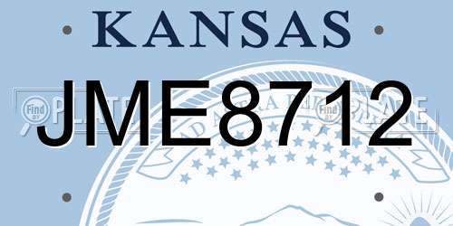 JME8712 Kansas License Plate