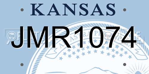 JMR1074 Kansas License Plate