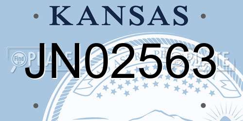 JN02563 Kansas License Plate