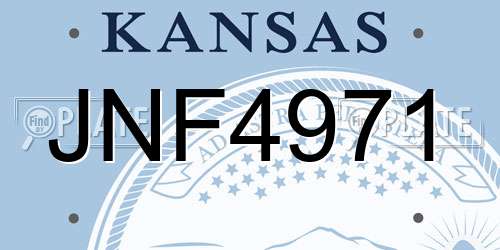 JNF4971 Kansas License Plate