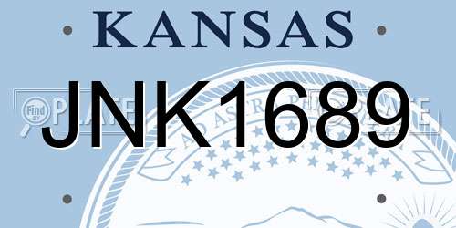 JNK1689 Kansas License Plate