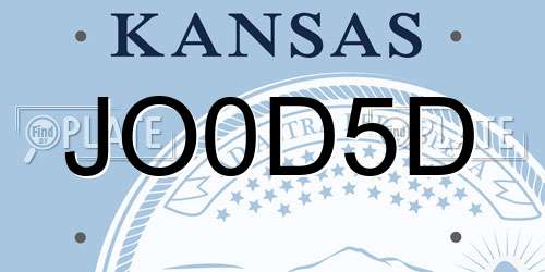 JO0D5D Kansas License Plate