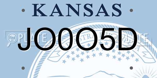 JO0O5D Kansas License Plate