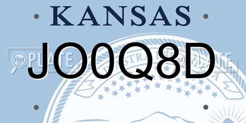 JO0Q8D Kansas License Plate