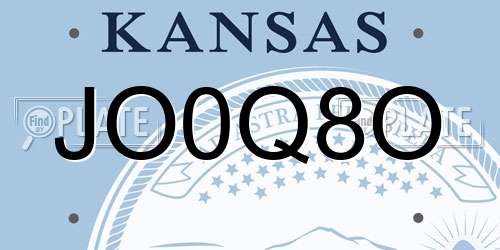 JO0Q8O Kansas License Plate