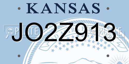 JO2Z913 Kansas License Plate