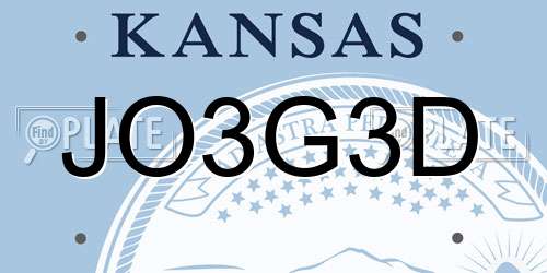 JO3G3D Kansas License Plate