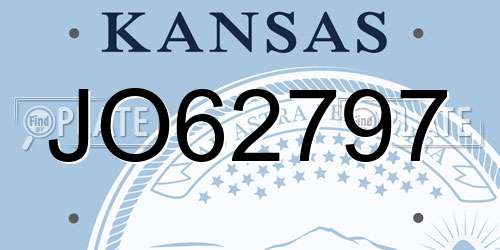 JO62797 Kansas License Plate