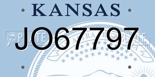 JO67797 Kansas License Plate