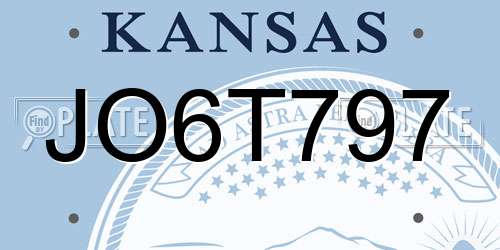 JO6T797 Kansas License Plate