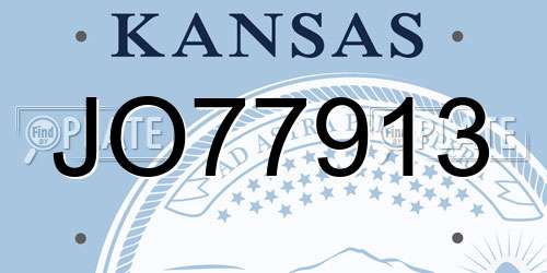 JO77913 Kansas License Plate
