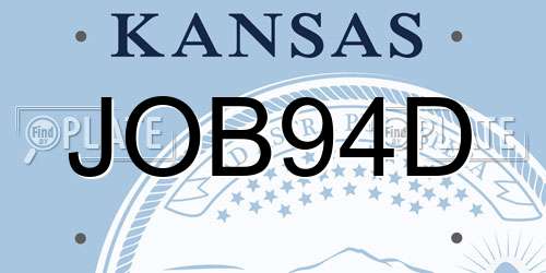 JOB94D Kansas License Plate