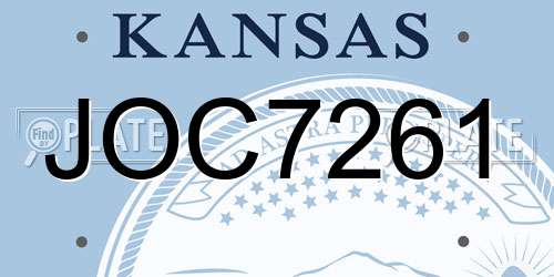 JOC7261 Kansas License Plate