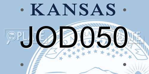 JOD050 Kansas License Plate