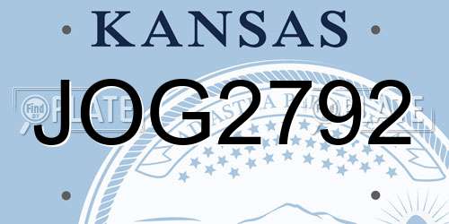 JOG2792 Kansas License Plate
