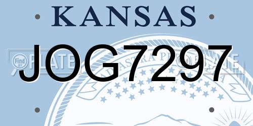 JOG7297 Kansas License Plate