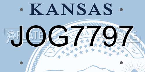 JOG7797 Kansas License Plate