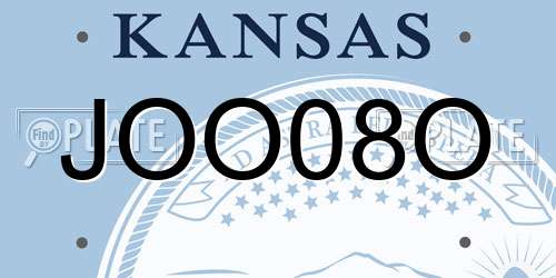 JOO08O Kansas License Plate