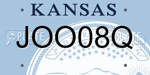 JOO08Q Kansas License Plate