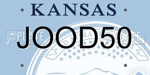 JOOD50 Kansas License Plate