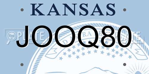 JOOQ80 Kansas License Plate