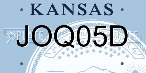 JOQ05D Kansas License Plate
