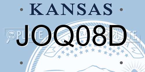 JOQ08D Kansas License Plate